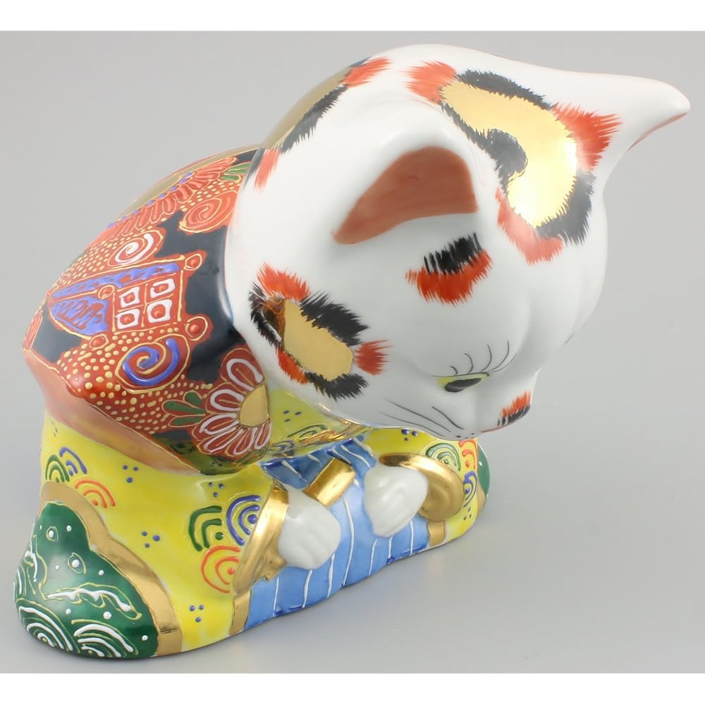 Kutani Ware Bow Fukusuke Cat No. 6 Sheng A-0057