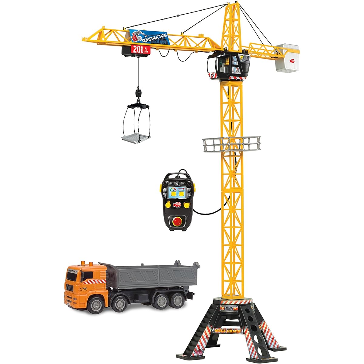 [Dickie Toys] DICKIE TOYS 48 Mega Crane and Truck Vehicle and Playset 20 346 2413 [Parallel import goods]