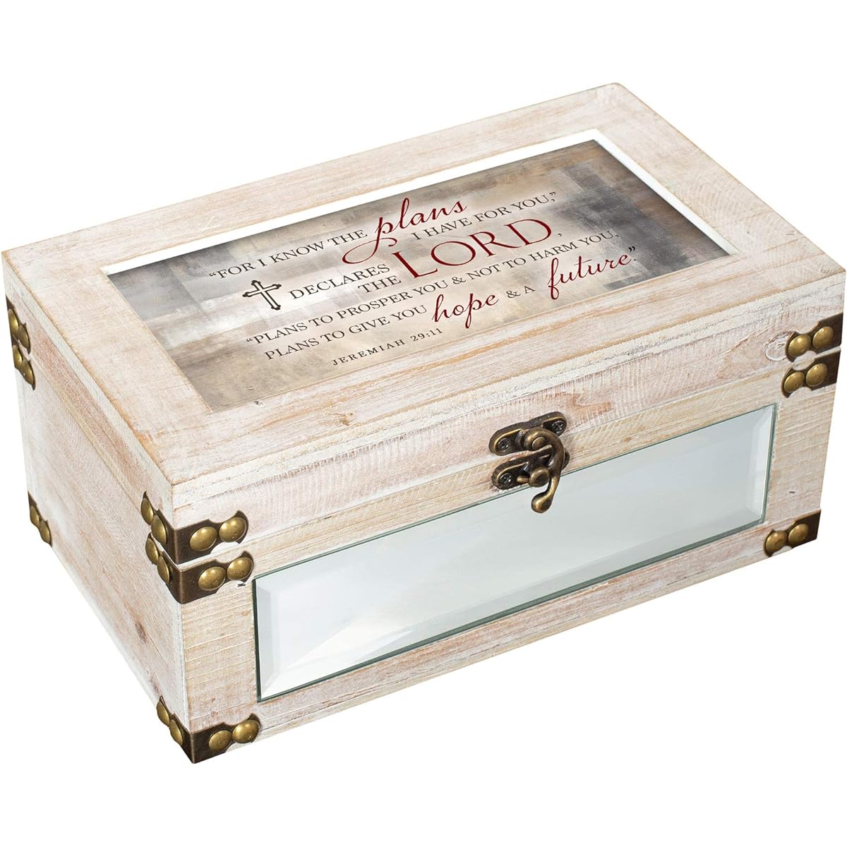 Cottage Garden for I Know The Plans Antique Whitewash Metal and Wooden Music Box How Great Thou Art