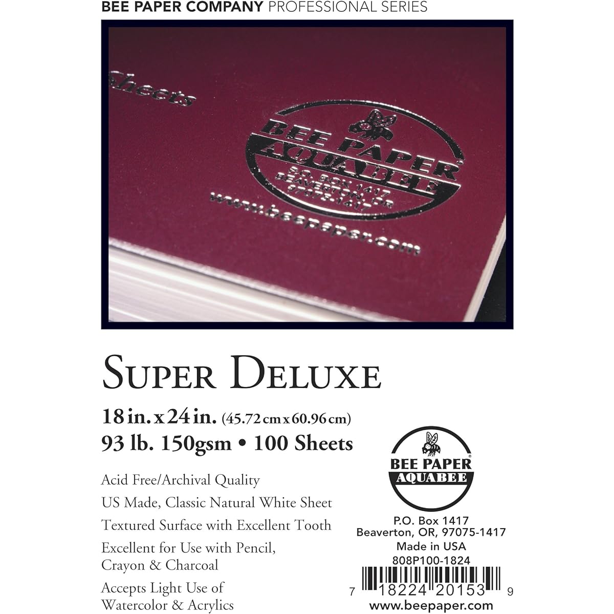 Bee Paper Company Super Deluxe Sketch Book, 18 by 24-Inch, 100 Per Sheet by Bee Paper Company