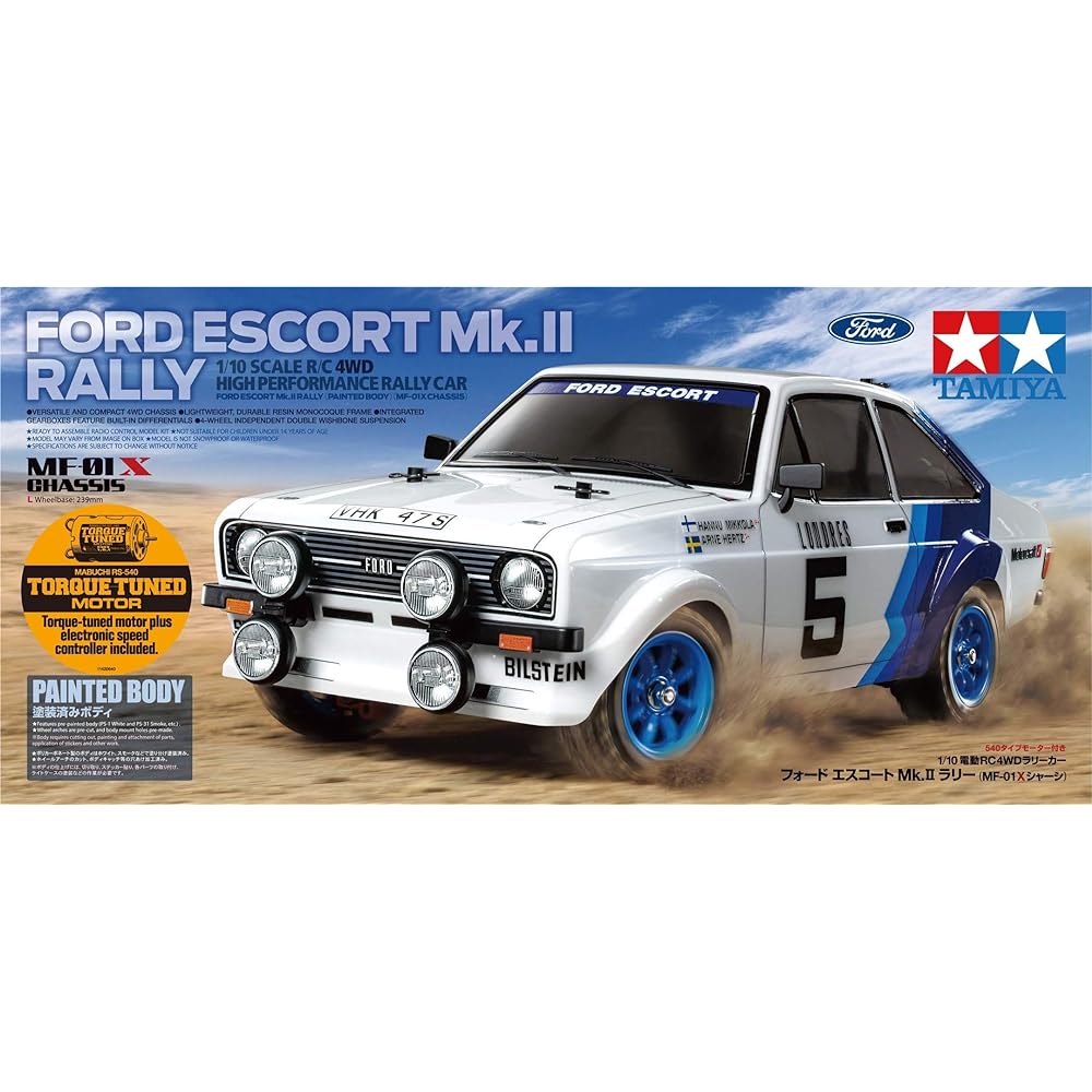 TAMIYA 1/10 Electric RC Car Series No.687 Ford Escort Mk.II Rally (MF-01X Chassis) 58687