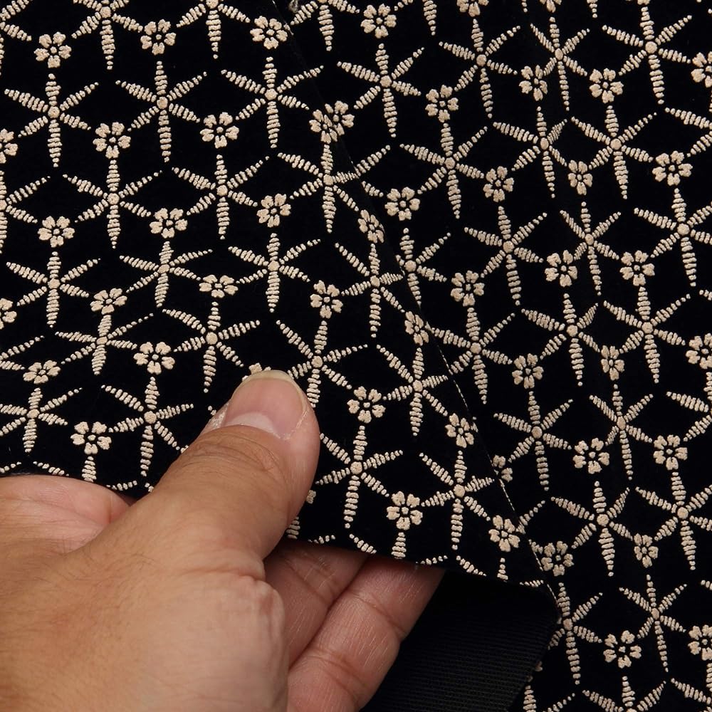 Nippon Chuko NBK Inden Synthetic Suede Leather Fabric Width 92cm x 5m Cut Cut Hemp Pattern White KP4080-16A-5M Crafts/Handmade Supplies