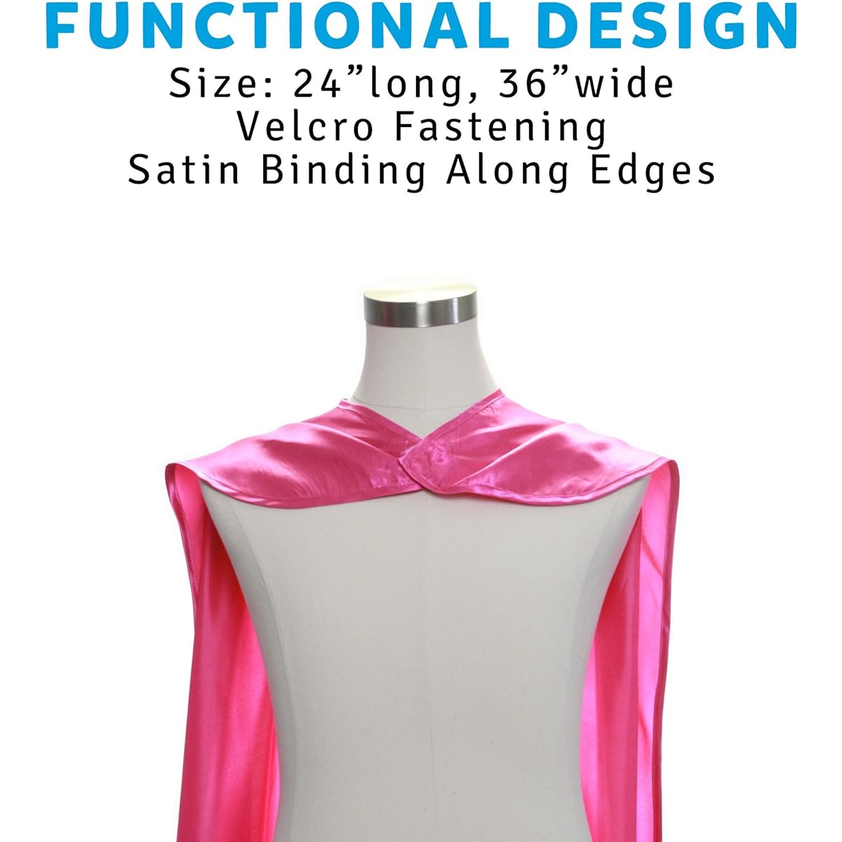 [Everfan] Everfan Magenta Polyester Satin Superhero Cape Kids 121101 [Parallel Import]