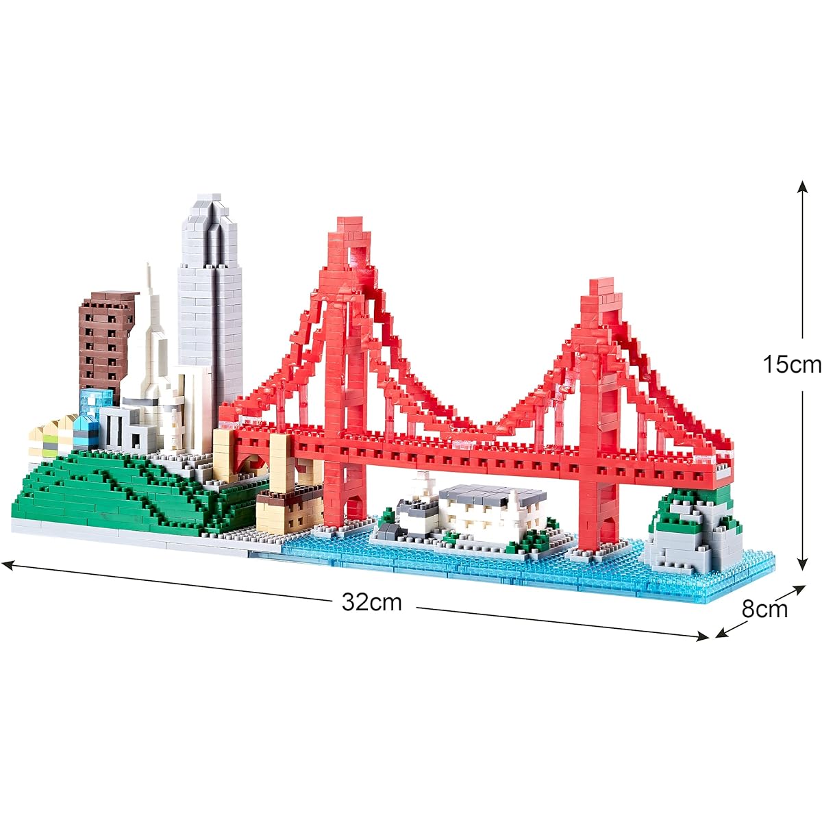 Lukhang New Architecture Skyline Collection San Francisco Model Building Set Model Kits and Gifts for Kids and Adults Micro Mini Blocks 1610 Pieces (With Color Package Box)
