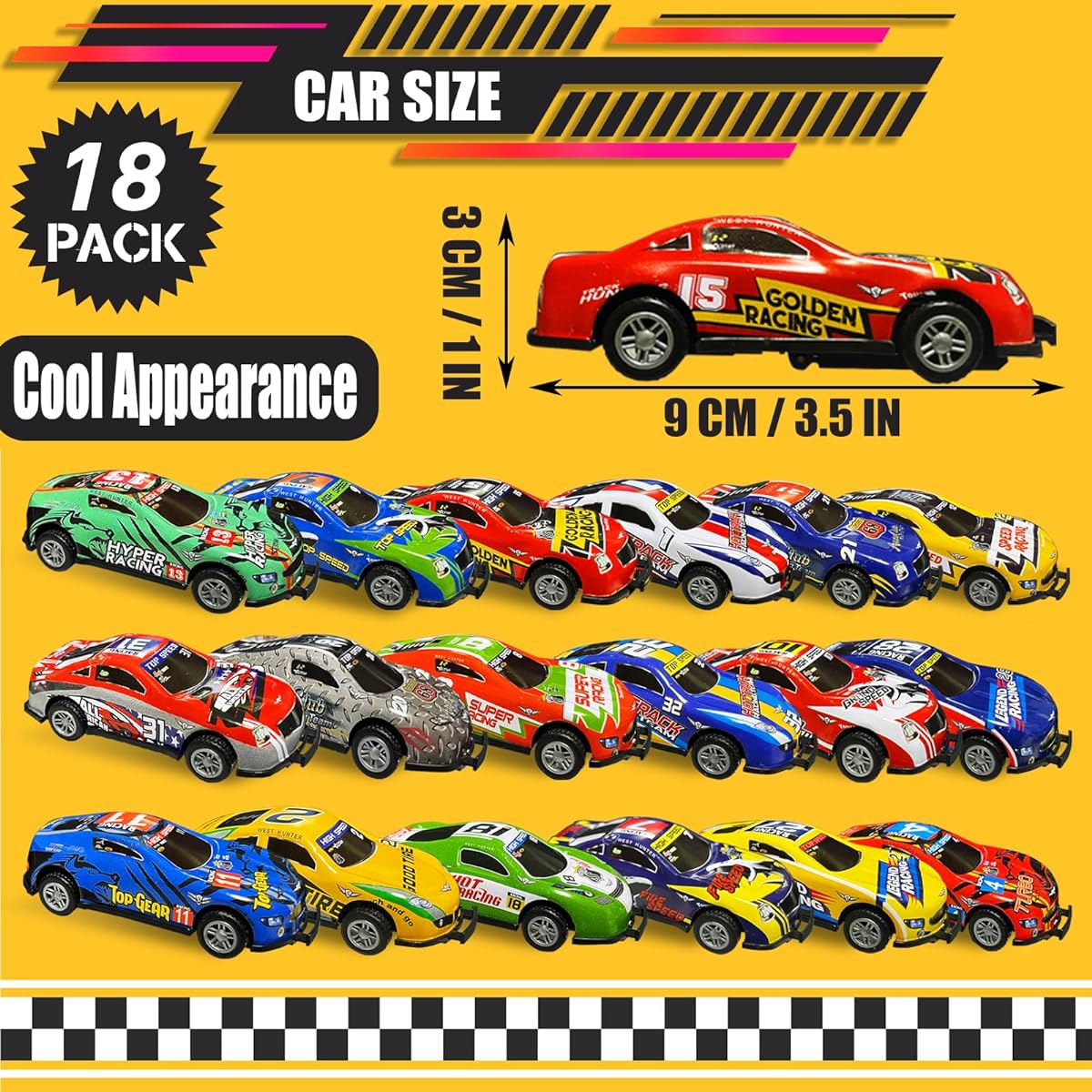18 Stunt Pull Back Cars Toy Pack - Jumping Flip 1:64 Vehicle Diecast Metal Mini Race Car Set with Metal Storage Case & Free Online Games - 2023 Hot Toys Party Gifts for Ages 3+