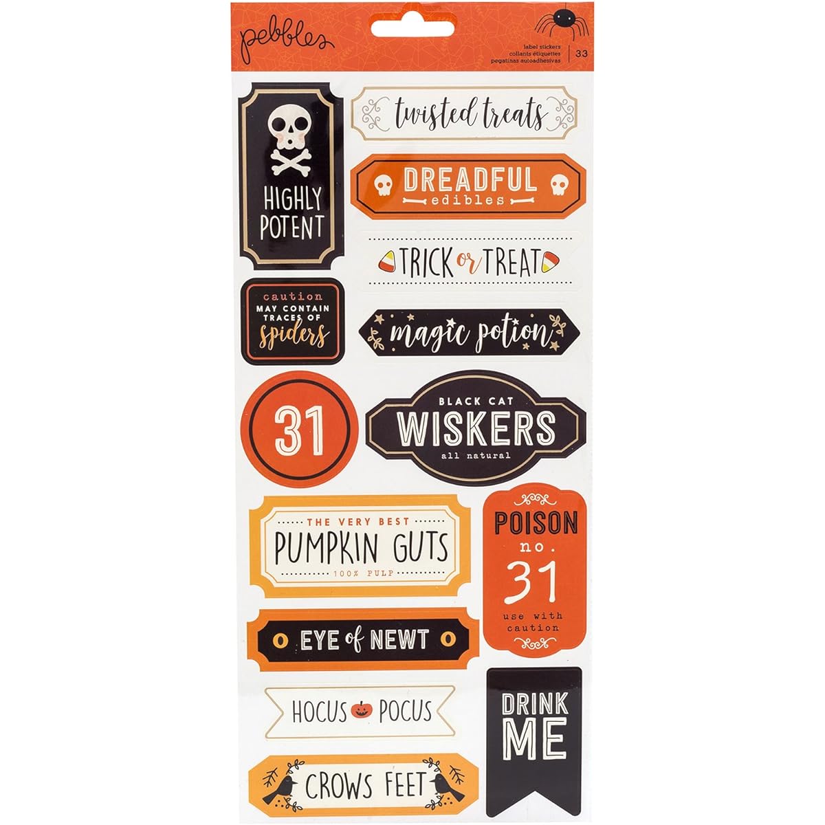 American Crafts Stickers and Bling - PB - Spooky Boo - Puffy (61 Pieces) 733911