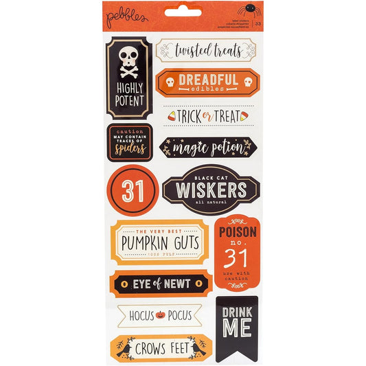 American Crafts Stickers and Bling - PB - Spooky Boo - Puffy (61 Pieces) 733911