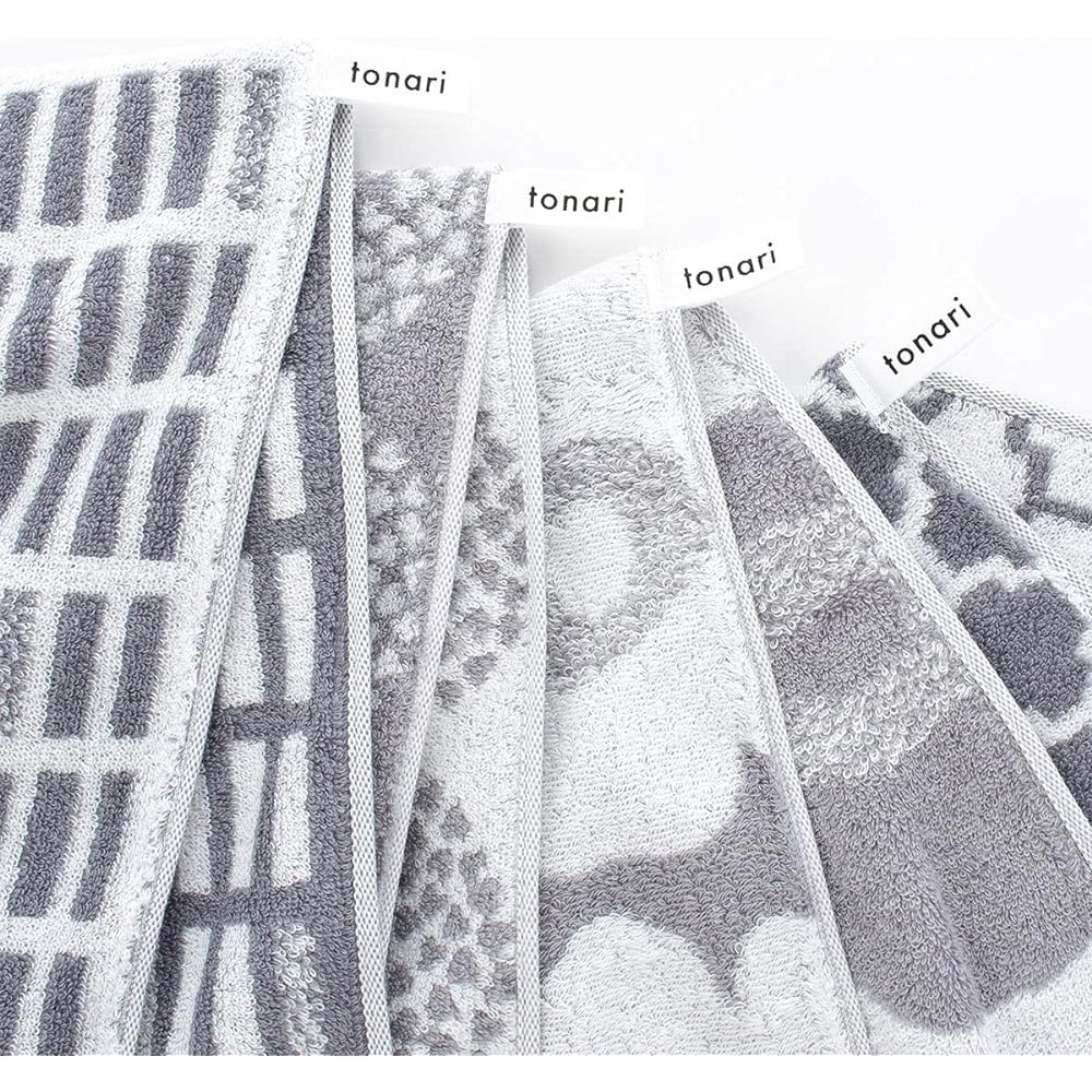 HARTWELL Imabari Towel Scandinavian Nordic Towel Mini Bath Towel HARTWELL Scandinavian Pattern Scandinavian Small Bath Towel Simple Soft Loop Loop Towel Set of 3 Bouquet Floral Pattern Gray Towel Set