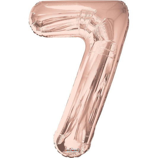34" Jumbo Number Foil Balloon Rose Gold
