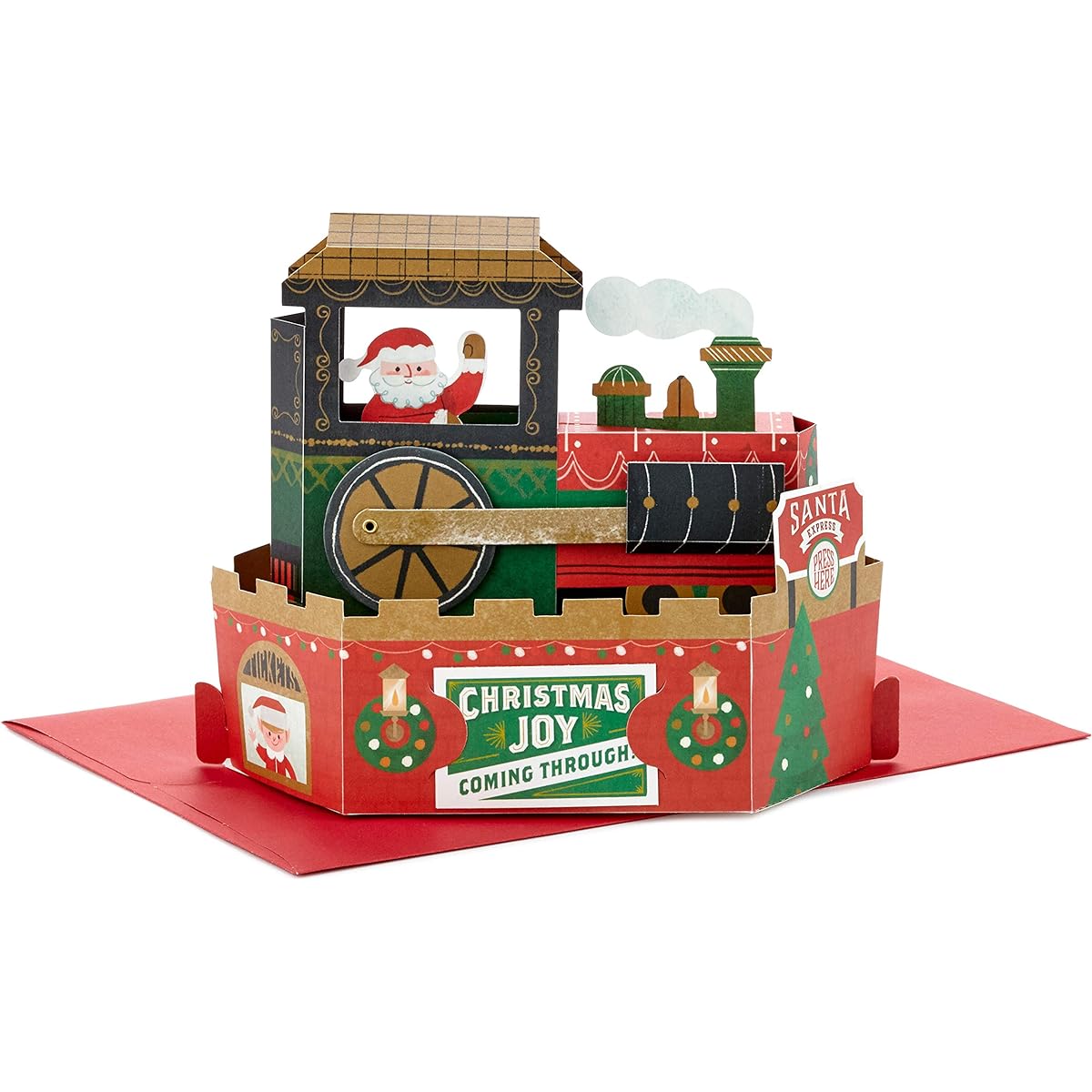 Hallmark Paper Wonder Pop-Up Christmas Card with Sound and Movement (Deck the Halls Christmas Train)