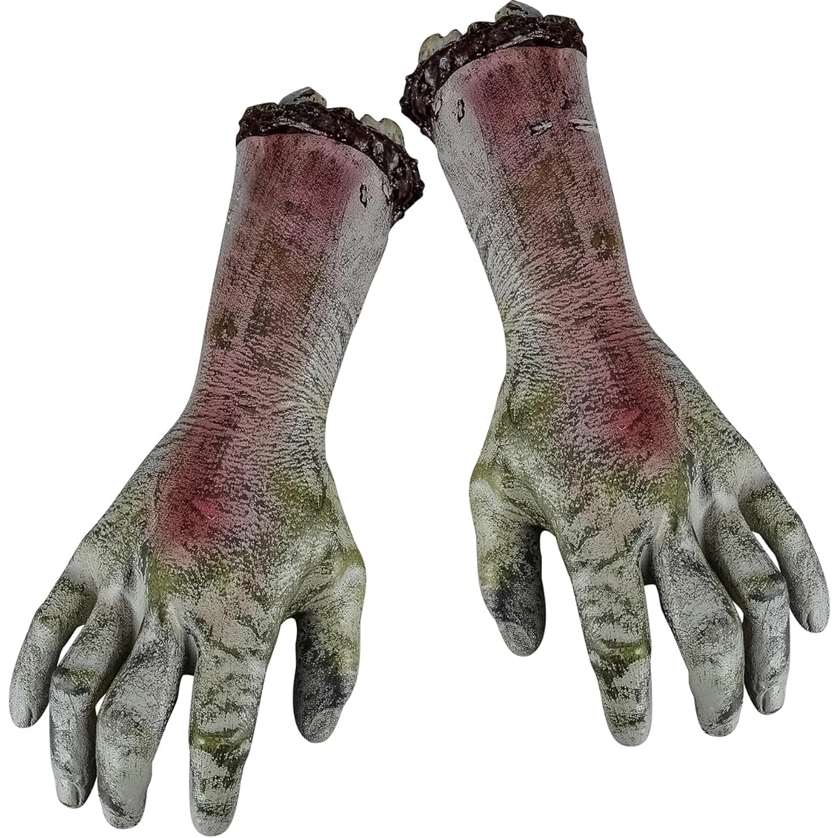XONOR Halloween Dismemberment Zombie Arm Hand Fake Dead Body Parts Halloween Haunted House Graveyard Decoration 2 Pieces (Gray)