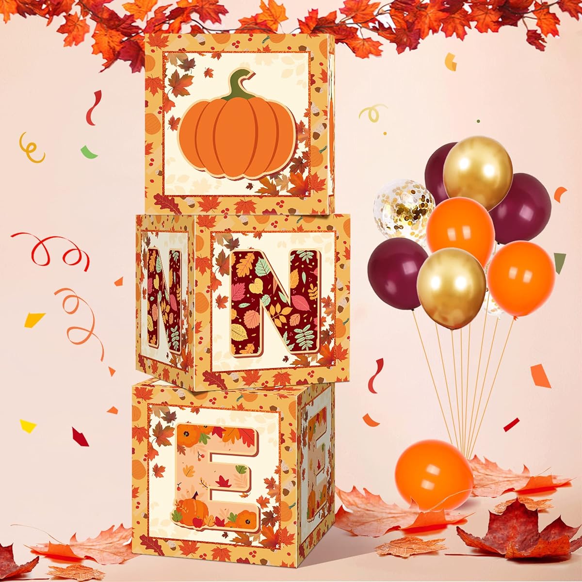 Pumpkin 1st Birthday Balloon Box