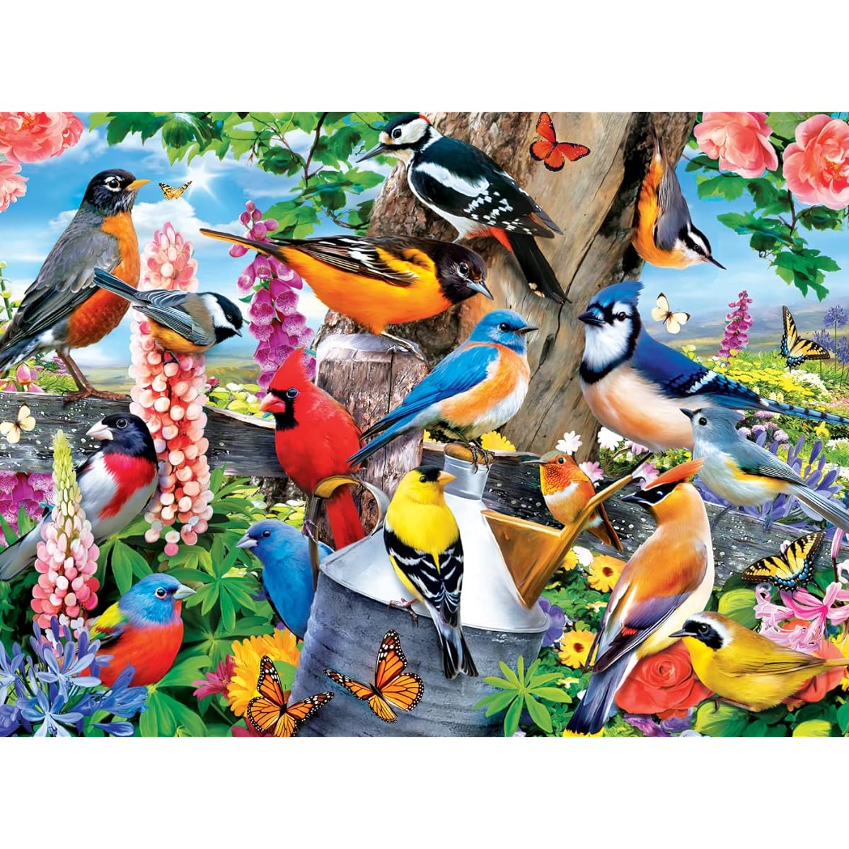 MasterPieces Jigsaw Puzzle 100 Pieces for Children Audubon Spring Gathering 14"x19"