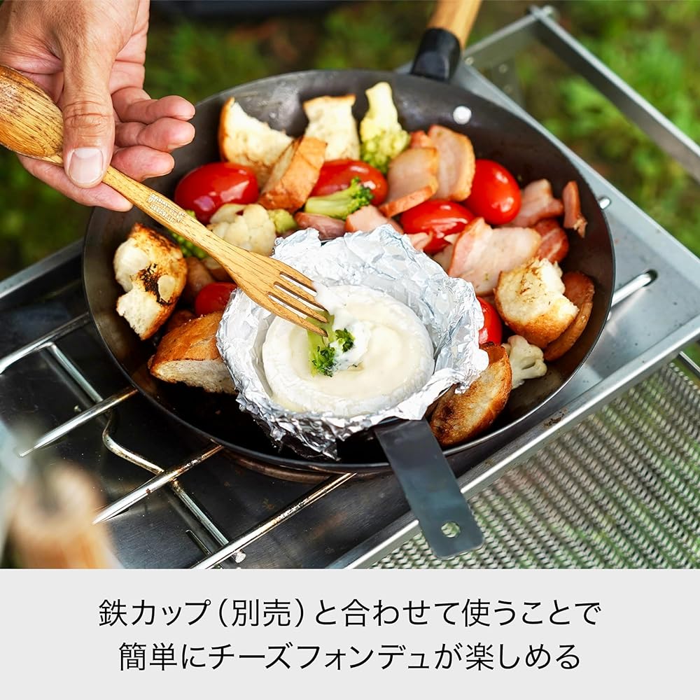 Like-it Oven-safe iron frying pan 26cm, IH gas fire compatible, removable handle, pre-oiled, storage stand included, vertical frying pan stand, sauté pan, made of iron, with manufacturer's warranty, made in Japan