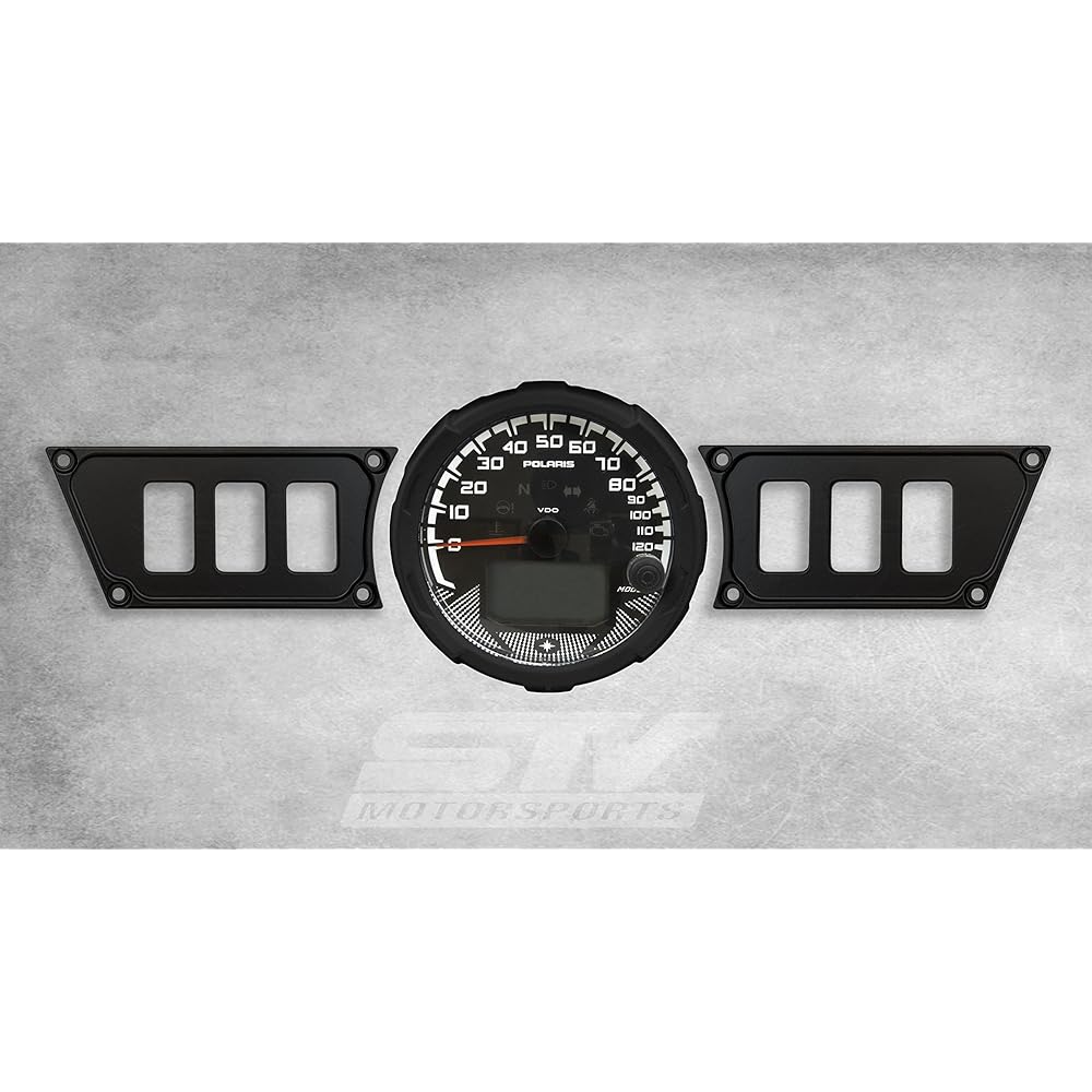 STVMotorsports Custom Aluminum Black Dash Panel for Polaris RZR XP 1000 with 4 Laser Rocker Switches