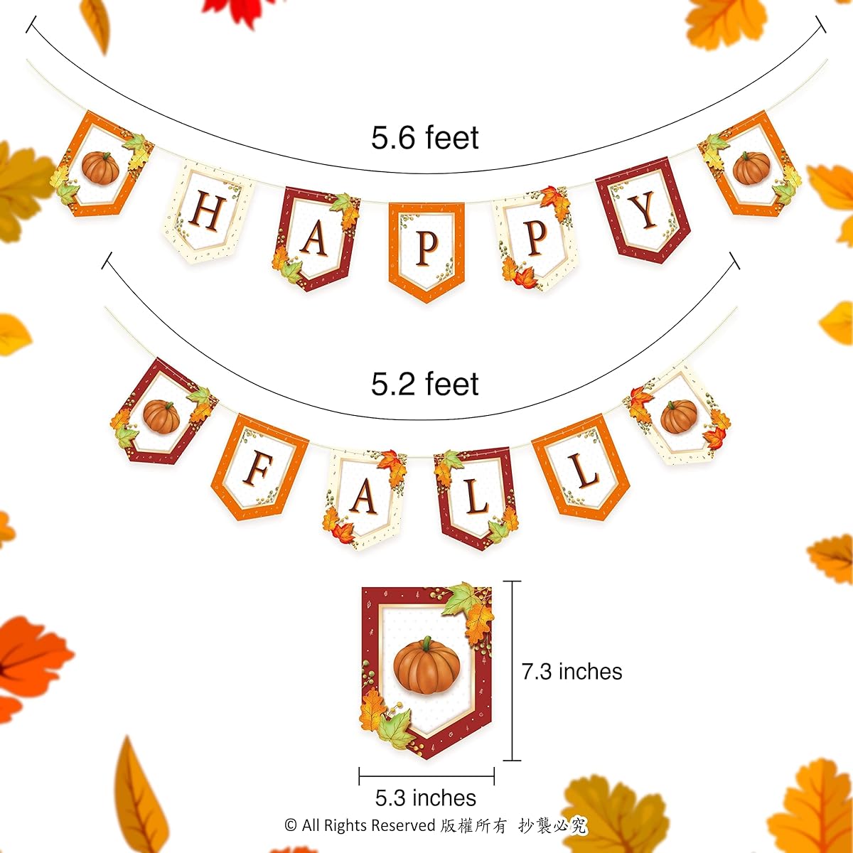 Happy Fall Banner Set Fall Party Decorations Fall Harvest Celebration Thanksgiving Hanging Garland Birthday Baby Shower Wedding Party Supplies