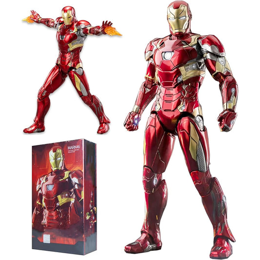LonullyMege Iron Man MK46 Action Figure - 7" Fully Jointed Collectible Toy Full Metal Paint with Lots of Accessories Stark Model (1/10 Scale)