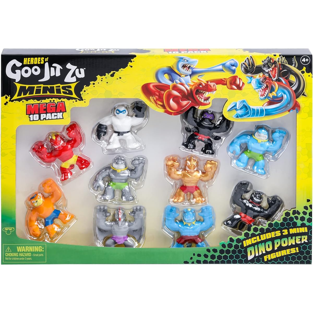 Goo Jit Zoo Minis, Mini Mega 10 Pack Stretch, Squish, Battle with 10 Minis!