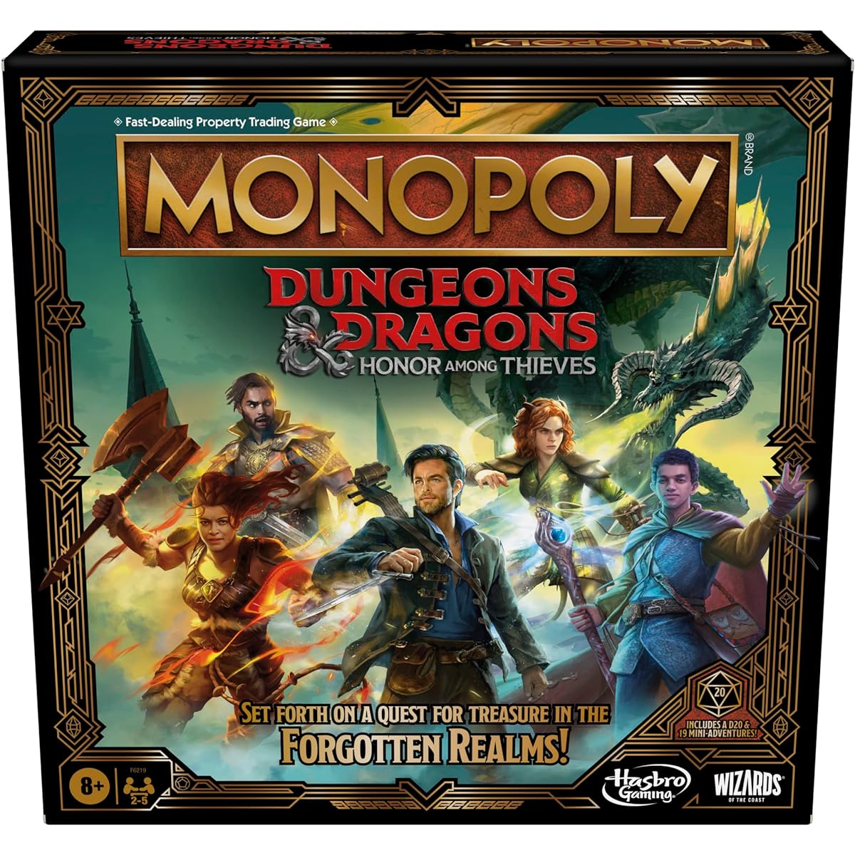 Hasbro Gaming Monopoly Dungeons & Dragons: Honor Among Thieves Game Inspired by the D&D Movies Monopoly D&D Board Game for 2-5 Players Ages 8+