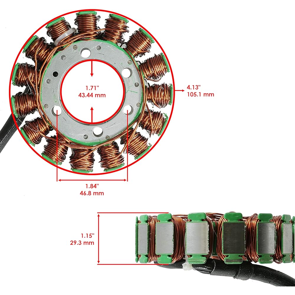 Caltric Stator and Gasket Compatible with Yamaha Rhino 700 2008-2013 Viking 700 2014-2018 5B4-81410-00-00, 1XD-81410-00-00, 3B4-15451-00-00