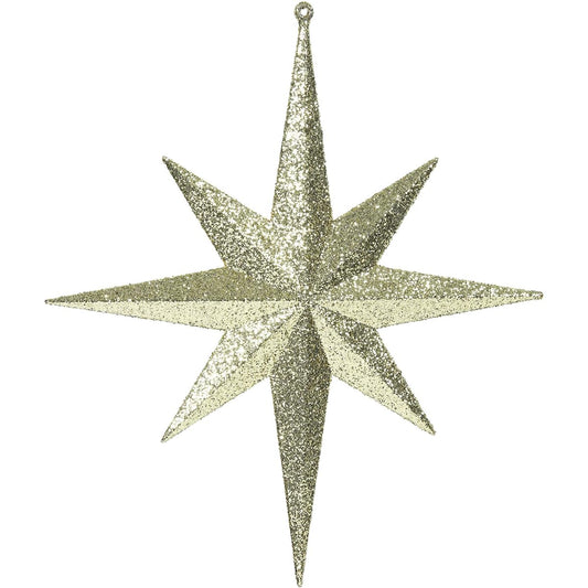 Vickerman M167408 Plastic Iridescent Glitter Bethlehem Stars, 2 Bags, 12 Inch, Gold