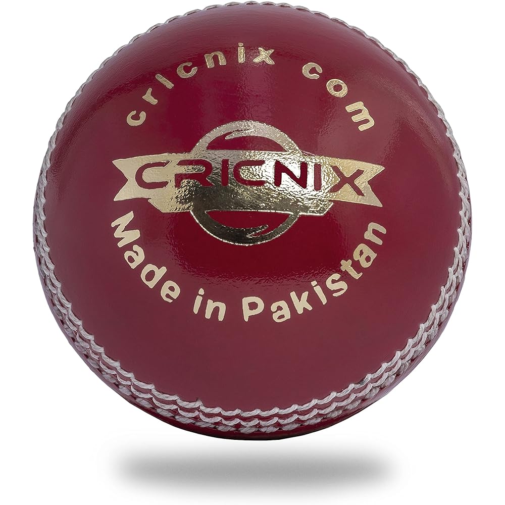 Cricnix Cricket Ball Gold Red Leather 142g (1-Pack/3-Pack/6-Pack) for Practice or Training