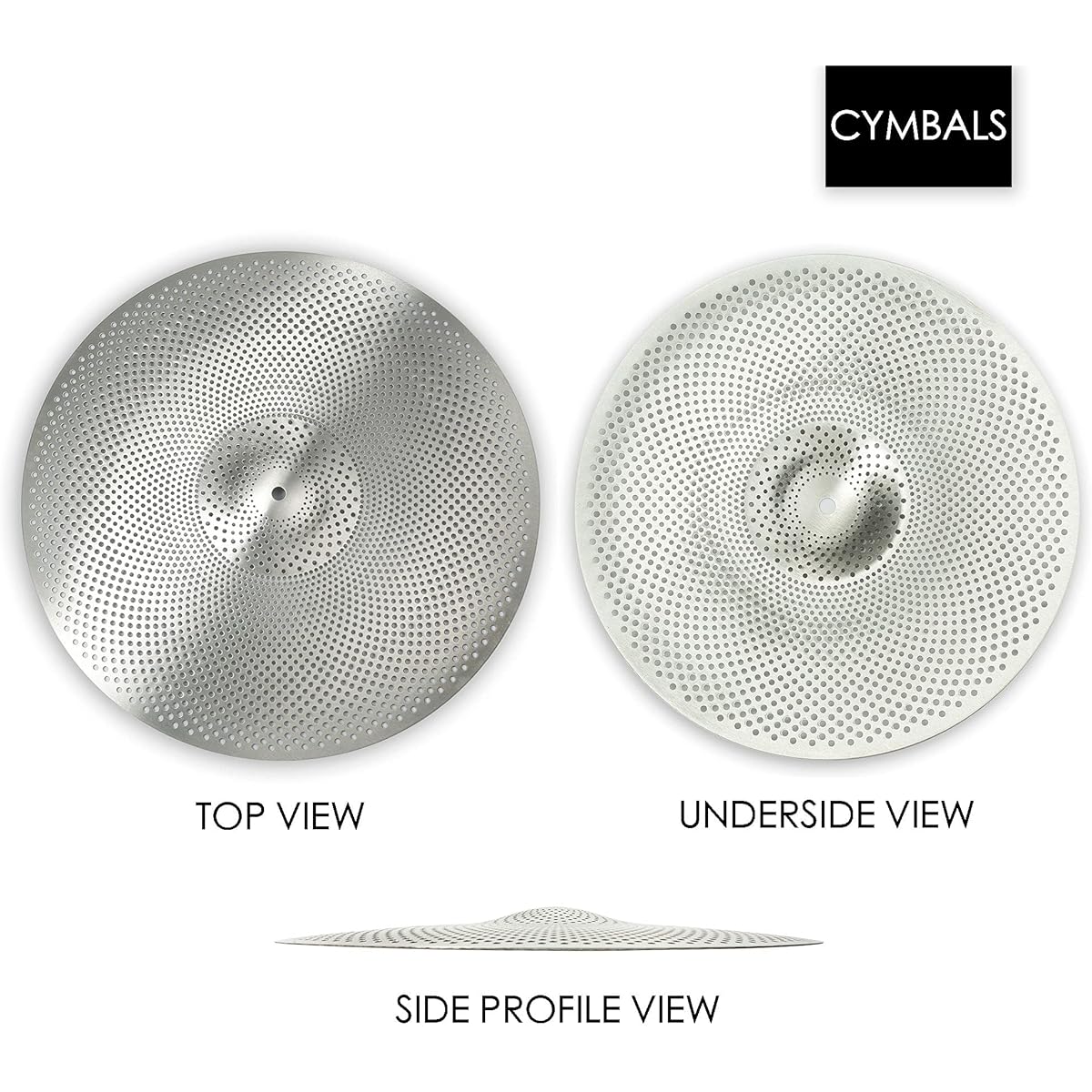 Low Volume Crash Ride Cymbal 18 Inch Practice Crash Ride Cymbal Quiet Crash Ride Cymbal (18 Inch, Silver)
