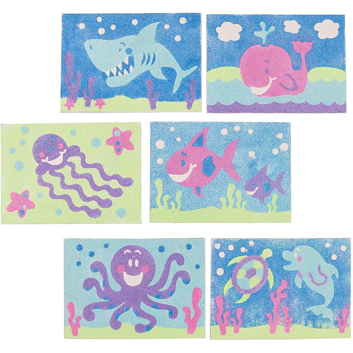Fun Express Ocean Animal Sand Art Set Craft Supplies Sand Art 24 Pieces