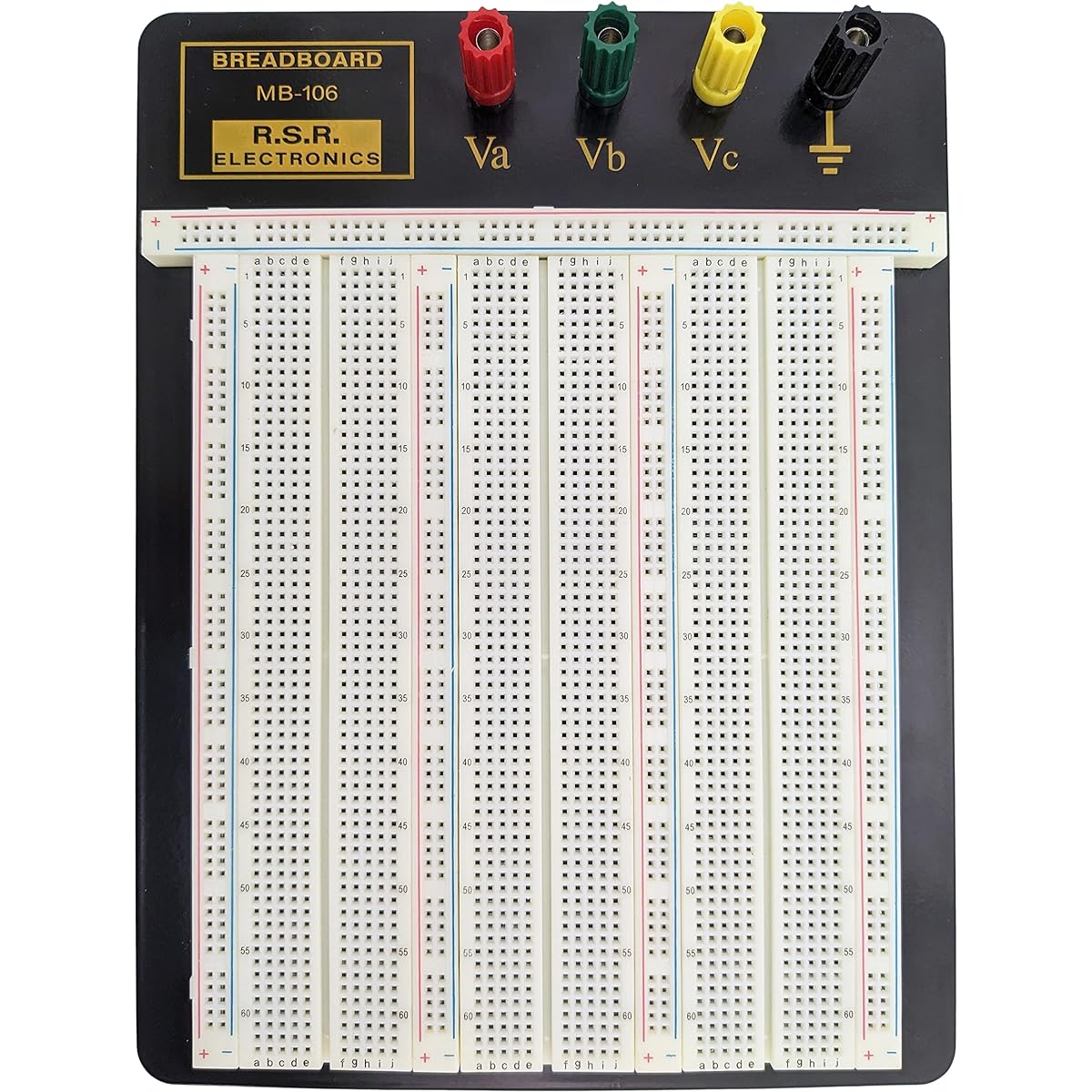 SciencePurchase MB106 Solderless Breadboard with Aluminum Backplate (2,390 Contact Points, 4 Binding Posts), 9.4" x 7.7"