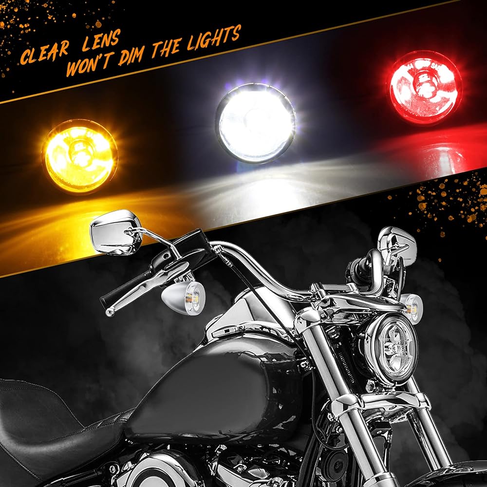 QUASCO Clear Turn Signal Lens Cover for 2 Inch Bullet Motorcycle Blinkers Compatible with Harley Street Glide Special Softail Sportster Road King Fat Boy Pack of 4