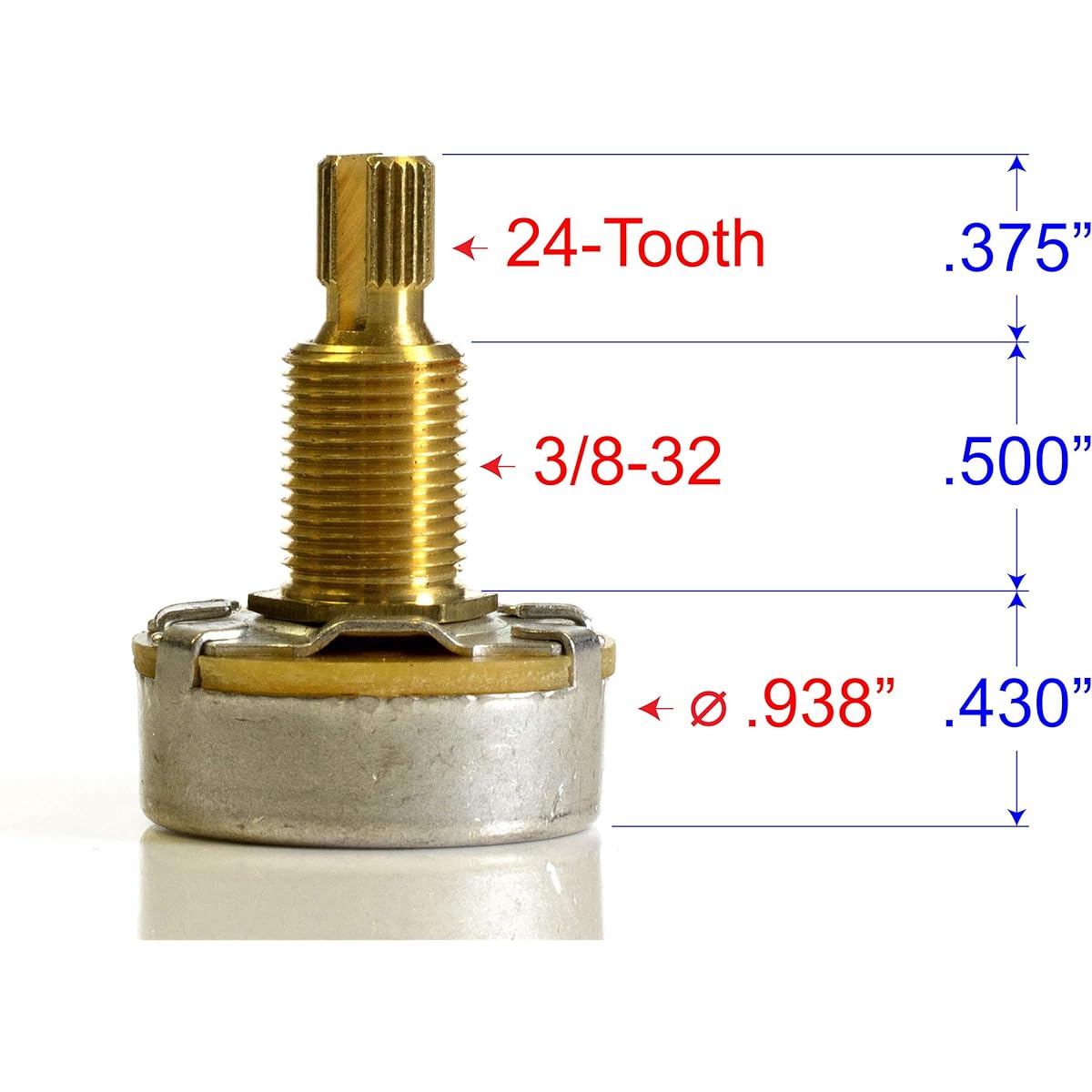 ToneShaper CTS Pot 500k Audio Long Split Shaft (Pack of 10)