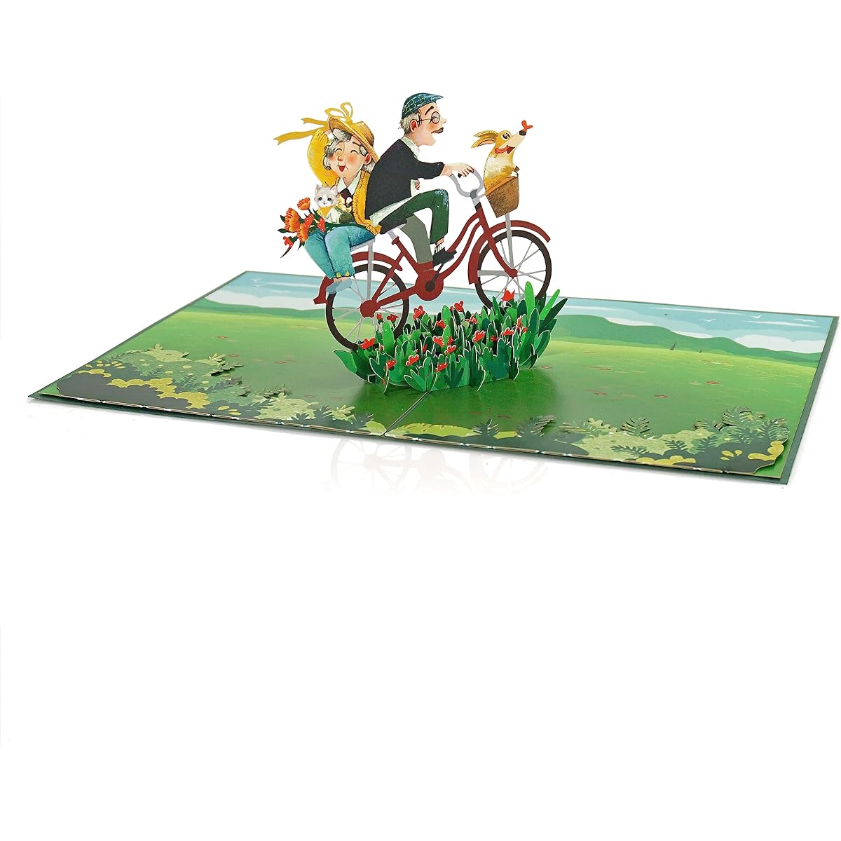 CUTPOPUP Elderly Couple, Commemorative Card Pop-up, 3D Wedding Greeting Retirement Card (Elderly Couple) US8-58US1520