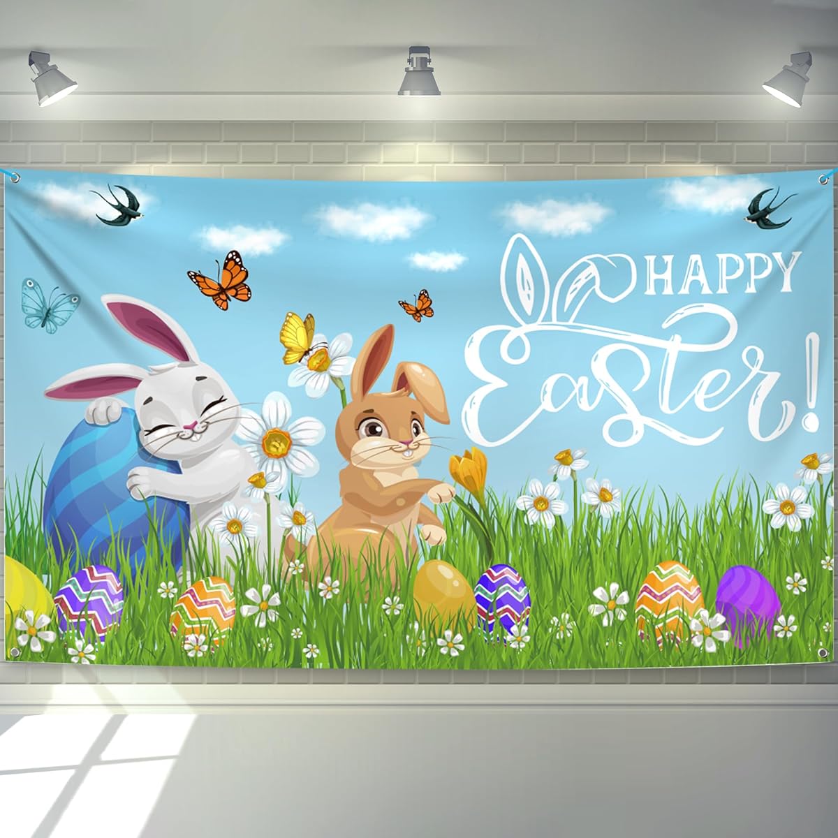 Rabbit Happy Easter Banner