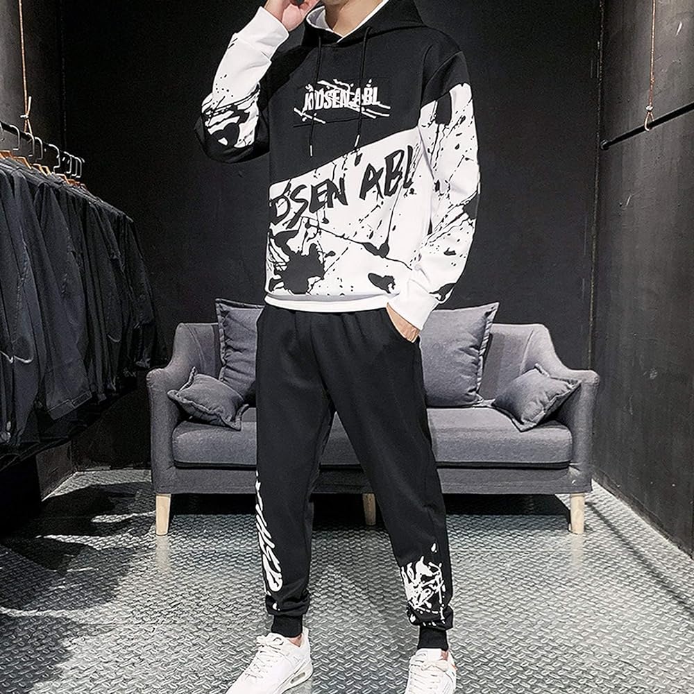 [AYISTELU] Men's Parka, Top and Bottom Set, Stylish, Jersey, Sportswear, Setup, Large Size, Casual, Men's Fashion, Autumn/Winter Clothes