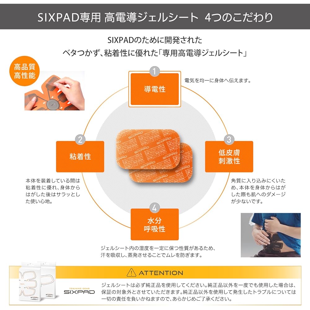 MTG SIXPAD Six Pad Body Fit High Conductive Gel Sheet (Body Fit) 2 Pieces [Manufacturer Genuine Product]