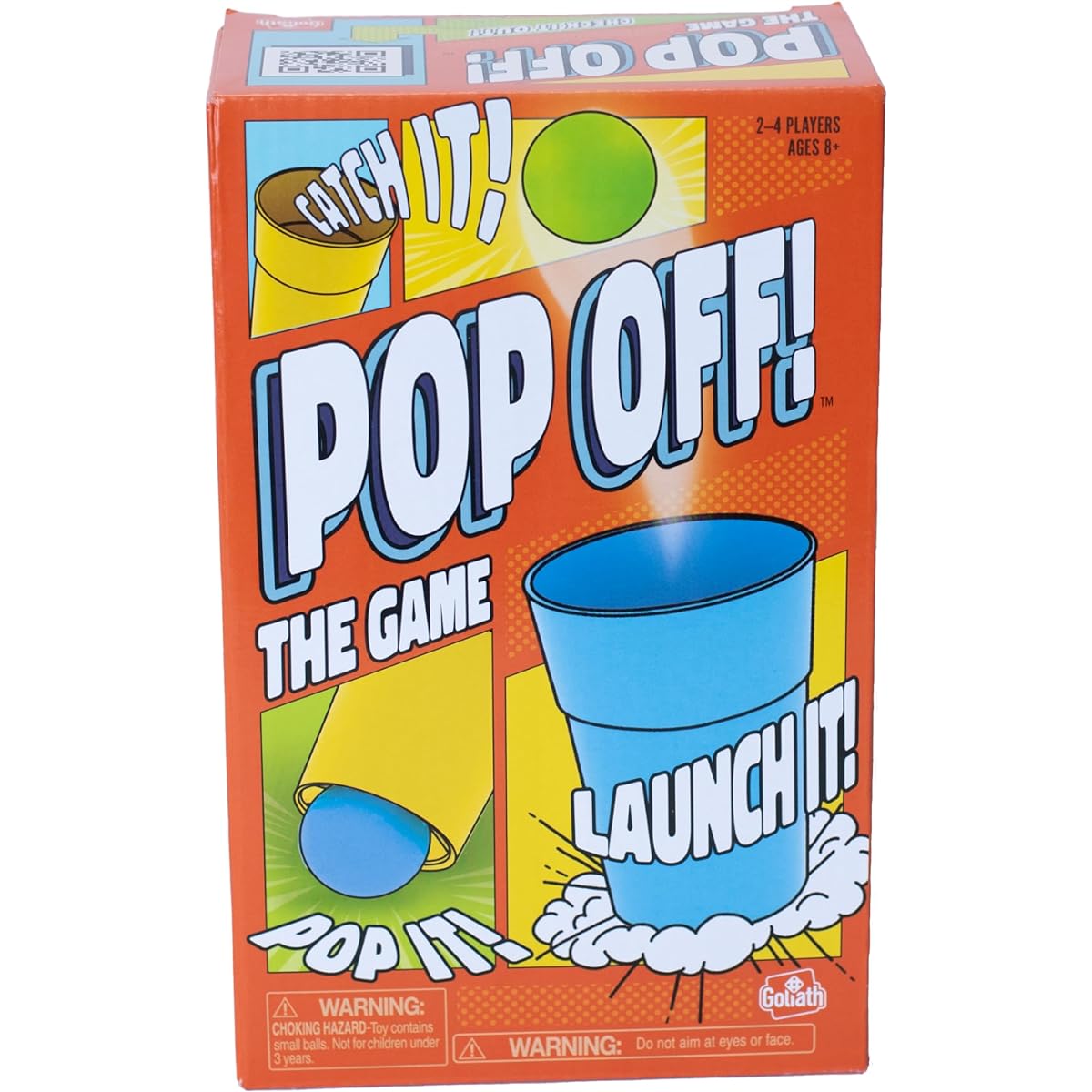 Goliath Pop Off! Game - Unique Cups Launch Balls Into The Air - 50 Fast-Paced, Hilarious Challenges for 2-4 Players, Ages 8+