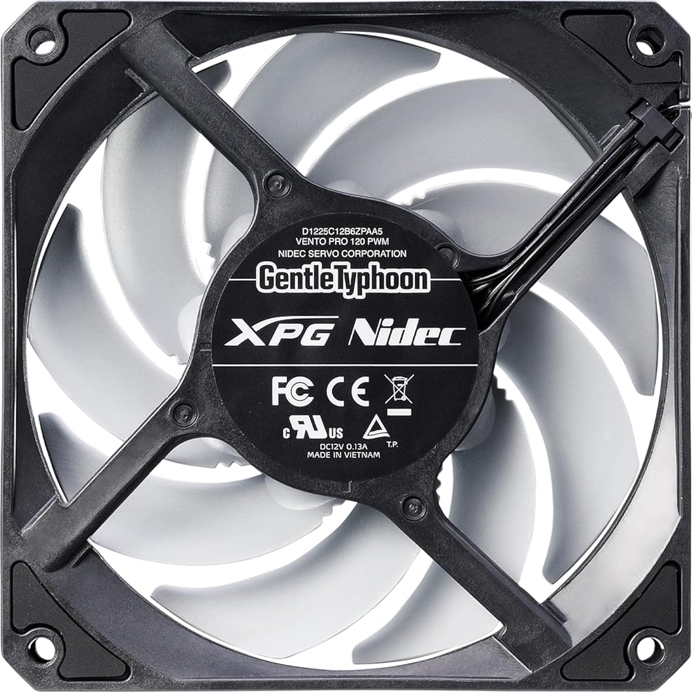 XPG VENTO PRO 120 PWM Case Fan 12cm 120mm Set of 2 [NIDEC Gentle Typhoon Base Max 28dBA / 2150rpm] VENTOPRO120PWM-DS
