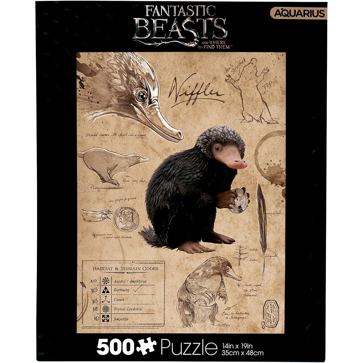 Fantastic Beasts and Where to Find Them Niffler 500 Piece Jigsaw Puzzle [Parallel Import] Officially Licensed 14x19 inches