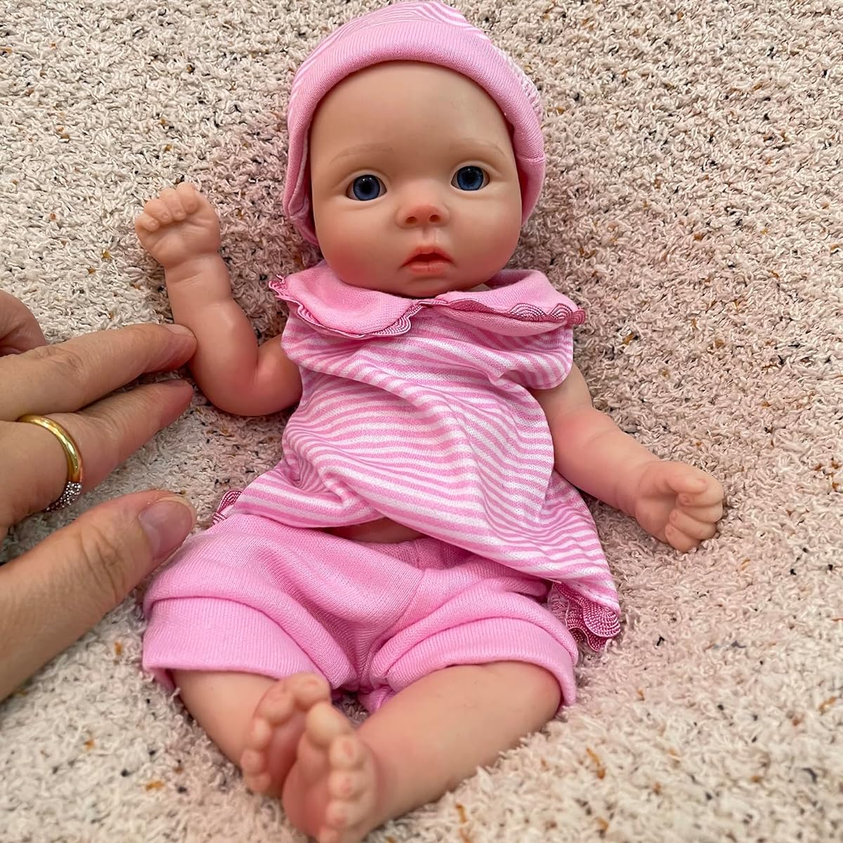 OtardDolls Reborn Baby Doll, 11 Inch Real Life Baby Doll Soft Full Silicone Body Mini Real Newborn Doll with Feeding Kit