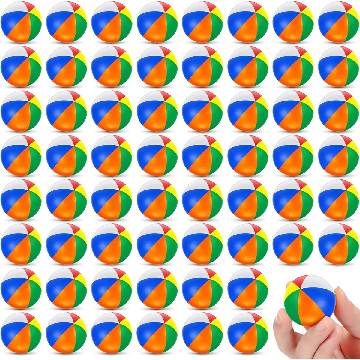 Rainbow Beach Balls Foam Stress Balls 70pcs Mini Pool Balls Hawaiian Party Decorations Birthday Gifts Pool Party Favors Goody Bag Stuffers