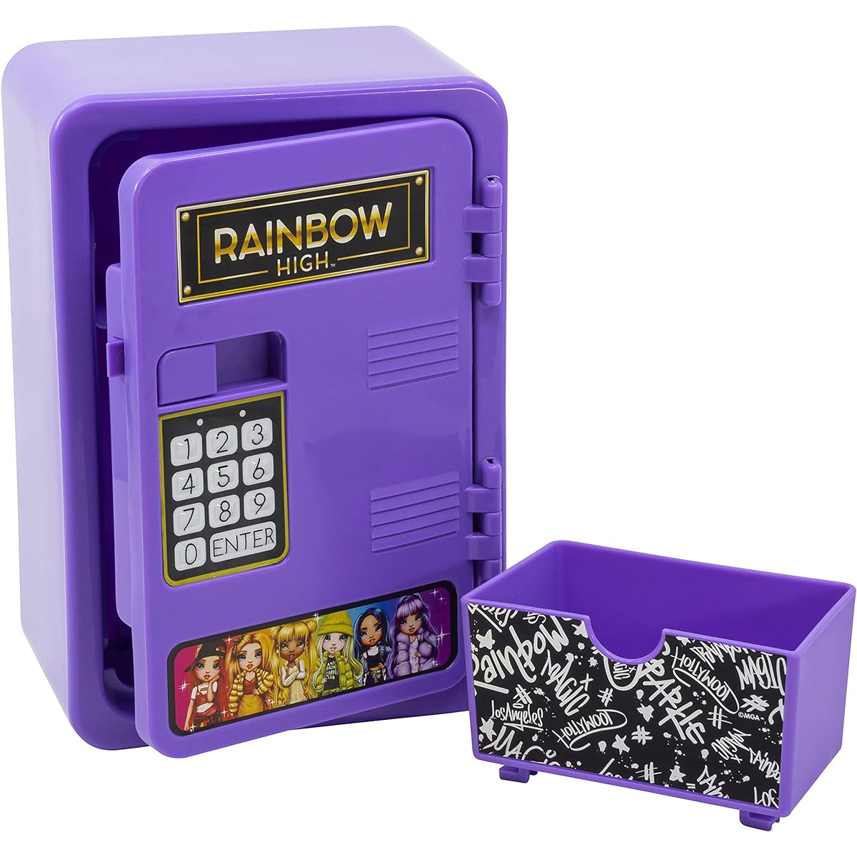 eKids Rainbow High Piggy Bank for Girls Mini Locker with Digital Keypad for Fans of Rainbow High Toys
