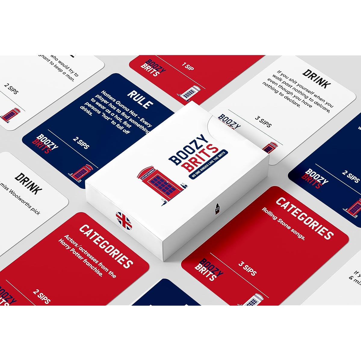 BOOZY BRITS Adult Party Games for Hendo, Stag Night, Students