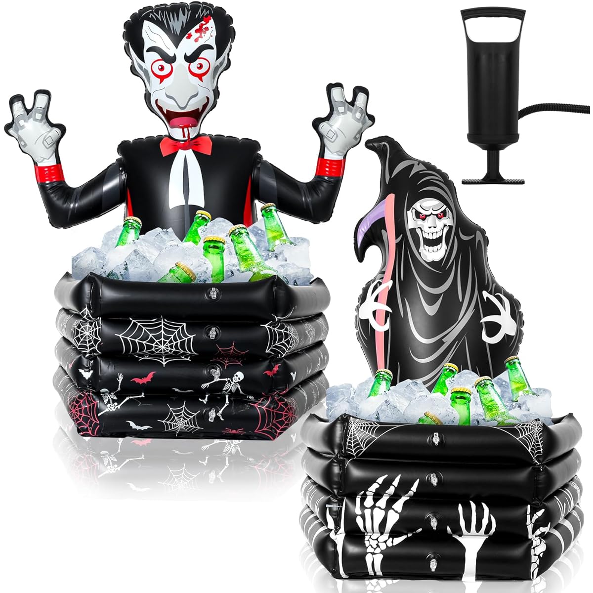 Jenaai Inflatable Halloween Vampire Drink Cooler Ghost Inflatable Cooler 41-43 Inch for Party Large Capacity Inflatable Drink Holder Halloween Party Supplies