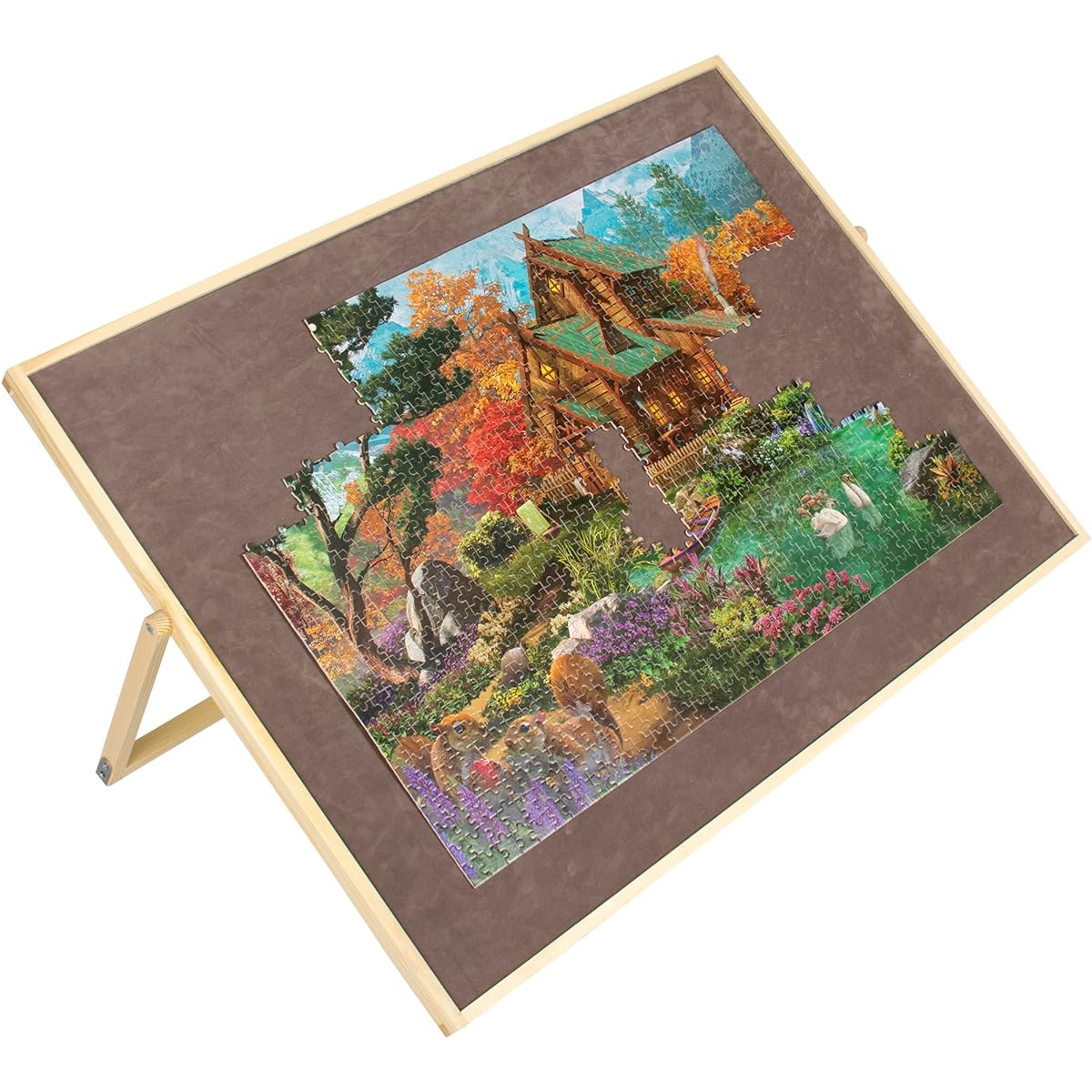 Lavievert 1500 Piece Jigsaw Puzzle Board, Adjustable Wooden Puzzle Easel Plateau, Portable Tilting Puzzle Table with Non-Slip Surface for Adults and Kids