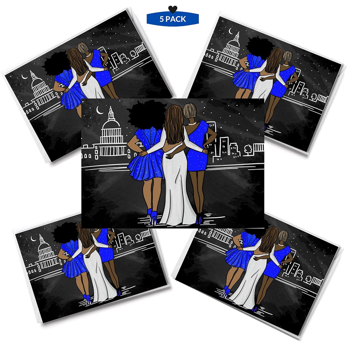 Blue and White Notecards | Sorority Inspired | Women's Empowerment