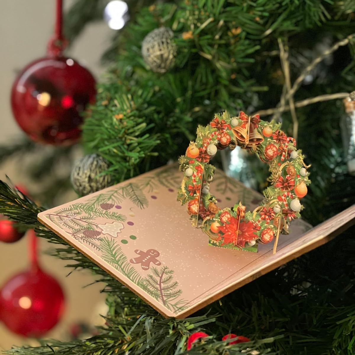 HeartSpace | Pop Up Christmas Cards | Handmade Sustainable Bamboo 3D Christmas Cards | Unique Christmas & Holiday Cards | Memorable Wooden Keepsake | Christmas Cards with Envelopes | Season's Greetings