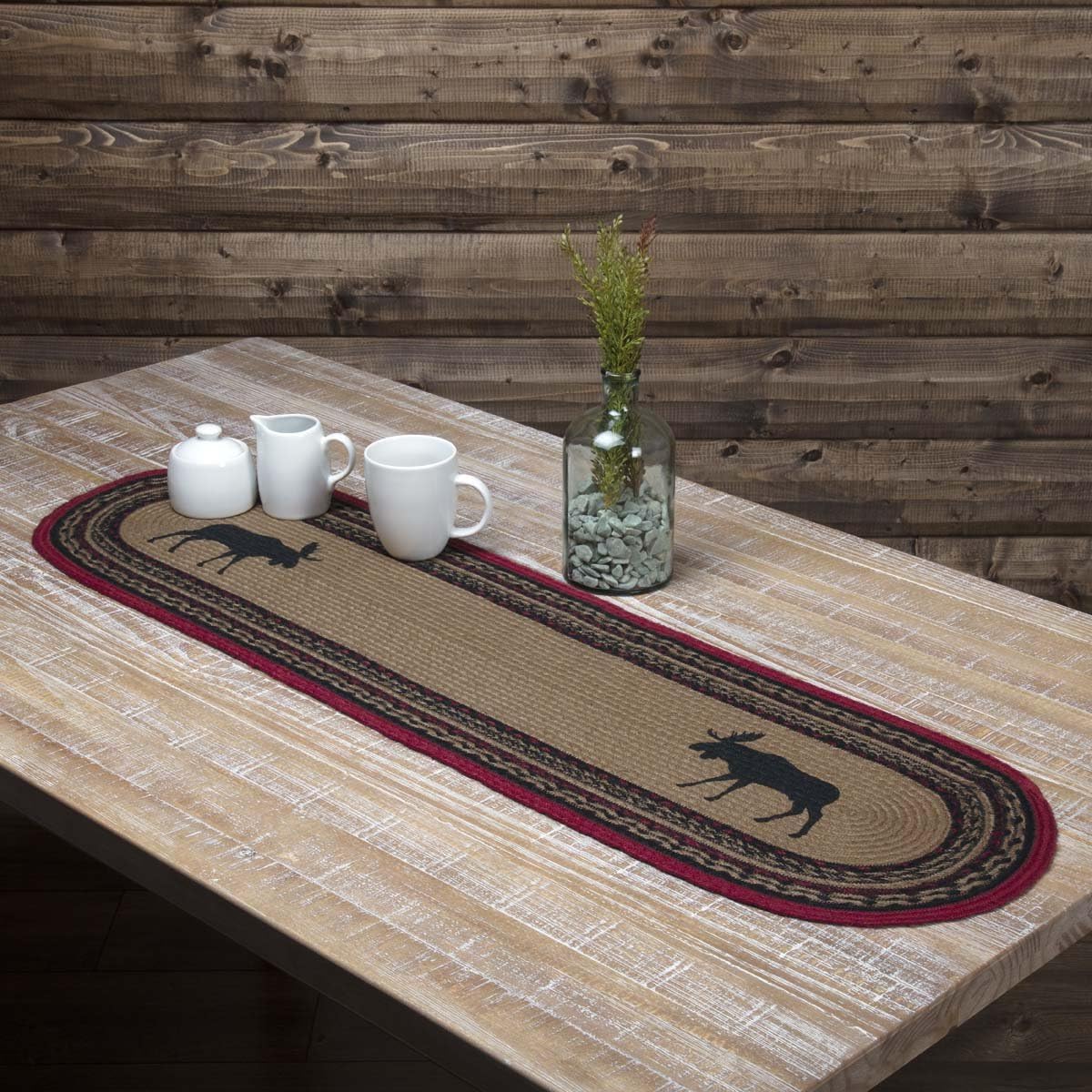 VHC Brands Cumberland Oval Jute Runner, 13" x 48", Brown, 37870