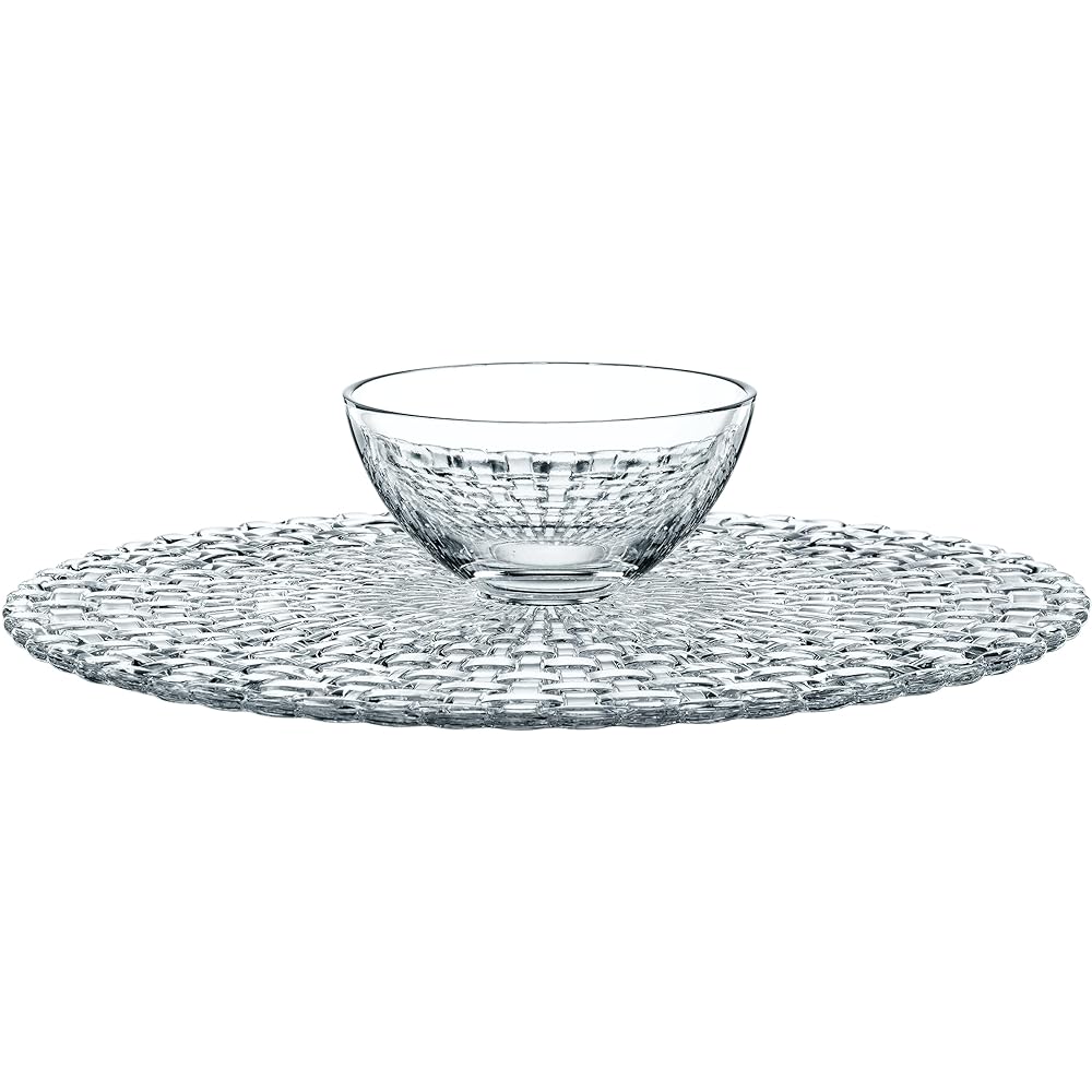 Nachtmann Cake Stand Clear 32cm Bossa Nova Cake Plate/Chip and Dip 77809