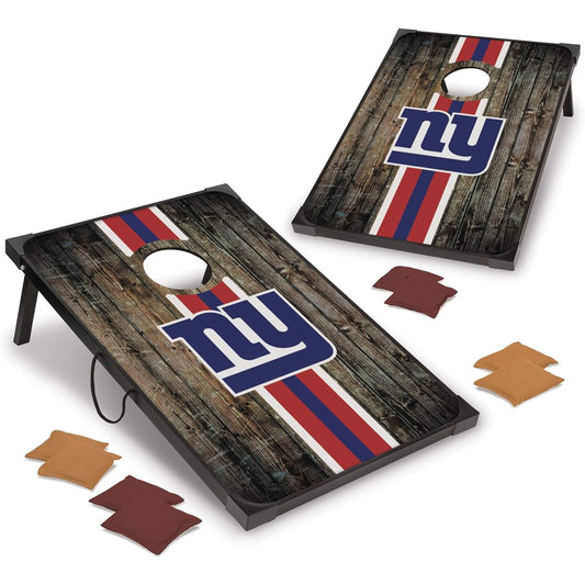 Wild Sports NFL New York Giants 2' x 3' MDF Deluxe Cornhole Set with Corners and Apron in Team Colors