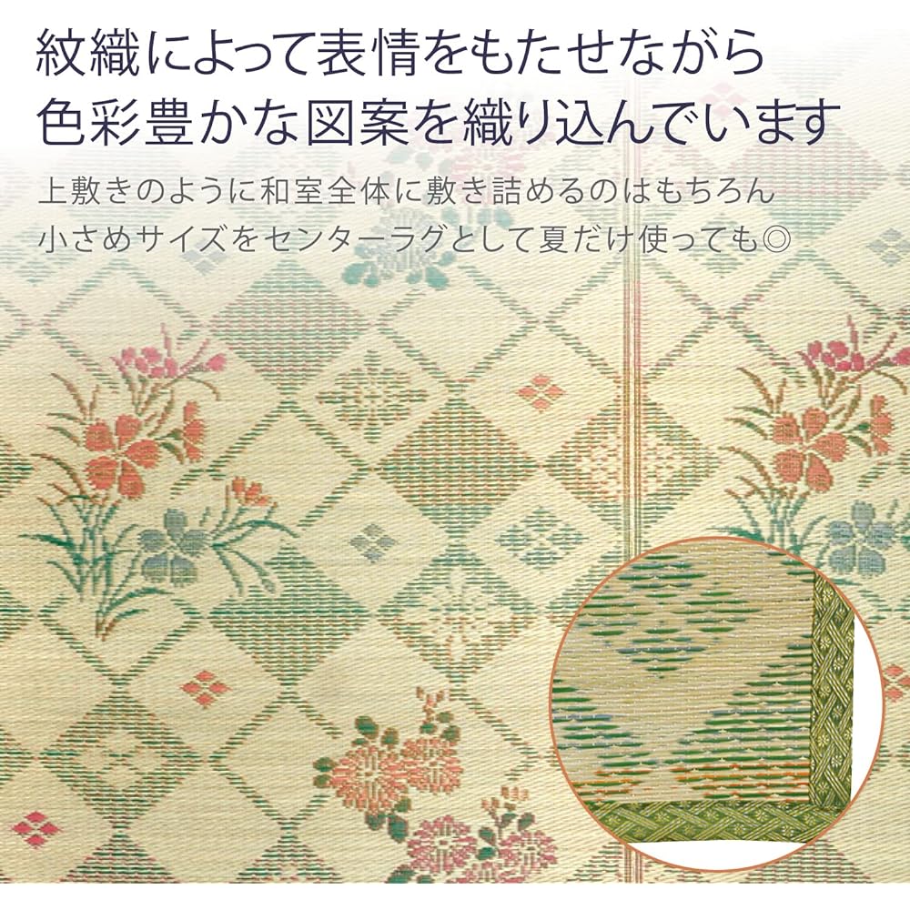 Hagiwara Igusa Hanagoza "Jujun" Blue Edoma 3 tatami 81924130